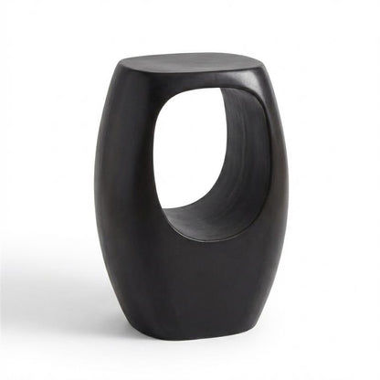 Sohan Garden Concrete Garden Side Table - Lava Black - Laura James