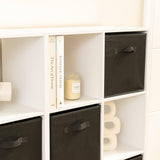 16 Cube Storage Unit - White - Two 8x2 Units (Black Basket) - Laura James