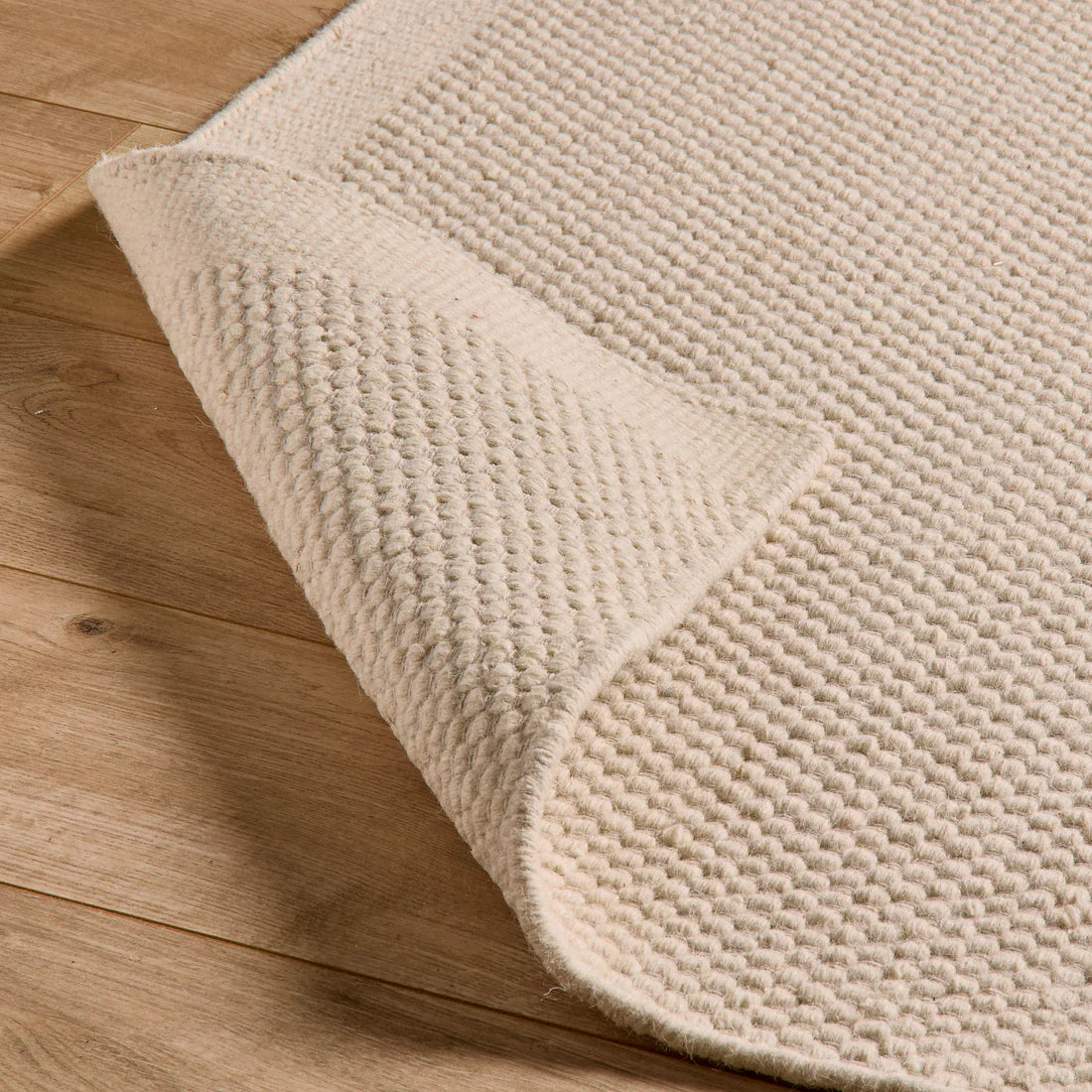 Clay Wool Rug Large Atcham Clay/Natural Pebble Wool and Cotton Rug - Laura James