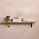 Atlas 125cm Mango Wood Wall Shelf - Whitewash - Laura James 