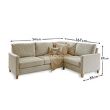 Ava Corner Sofa - Right Hand - Sand with Pale Oak Legs - Laura James