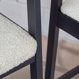 Ella Off White Boucle Bar Stool - Black Oak Legs - Laura James 