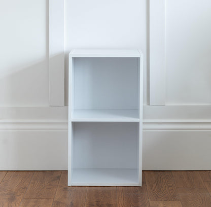 2 Tier Storage Unit / White Bookcase - Laura James