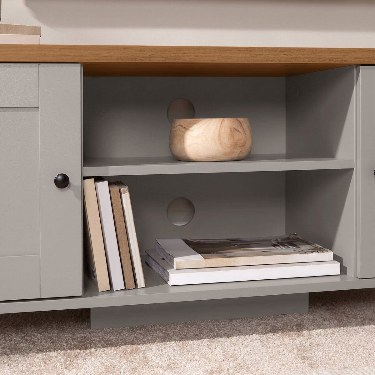 Bampton Stone Grey TV Unit - Laura James 