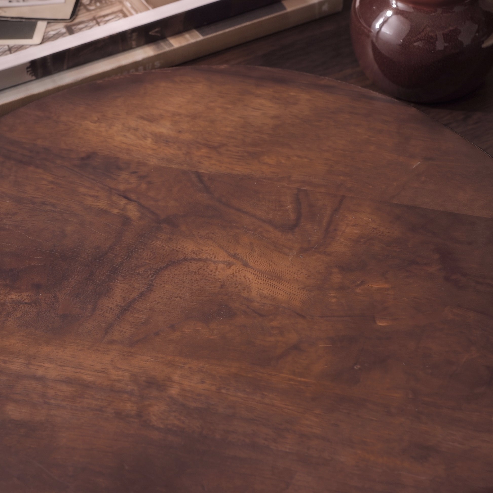 Beenham 30cm Round Wooden Serving Board - Coffee Brown Mango Wood - Laura James 