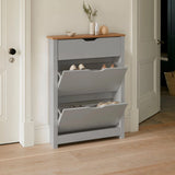 Windsor Shoe Cabinet - 3 Door - Grey - Laura James 
