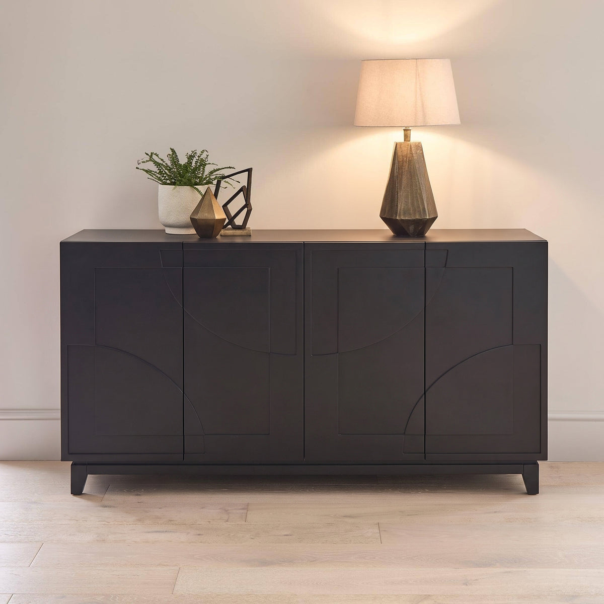 Makani 4 Door Sideboard - Noir Black - Laura James 