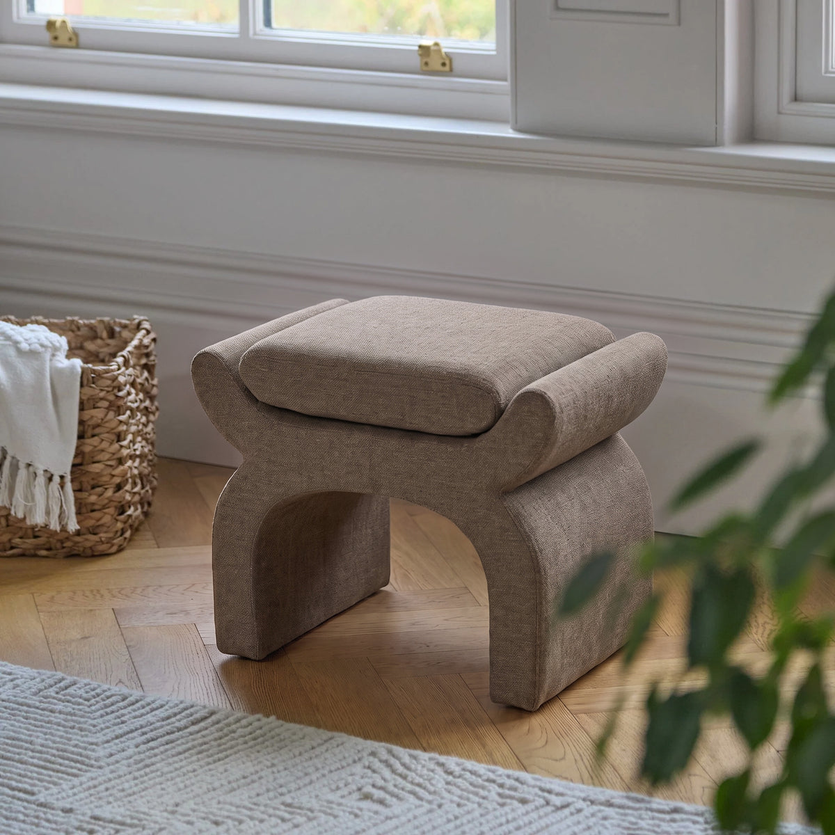 Iver Footstool - Natural Brown - Laura James 