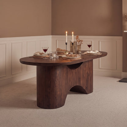 Octavia 220cm Coffee Brown Mango Wood Dining Table - Laura James 
