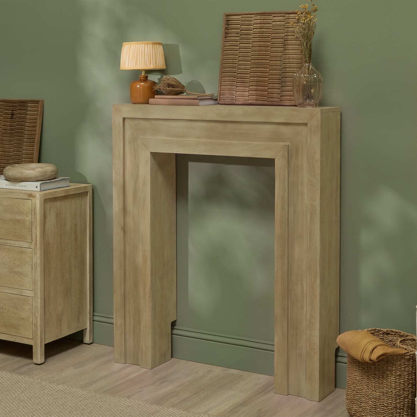 Riley 100cm Fireplace Surround - Chalked Mango Wood - Laura James 