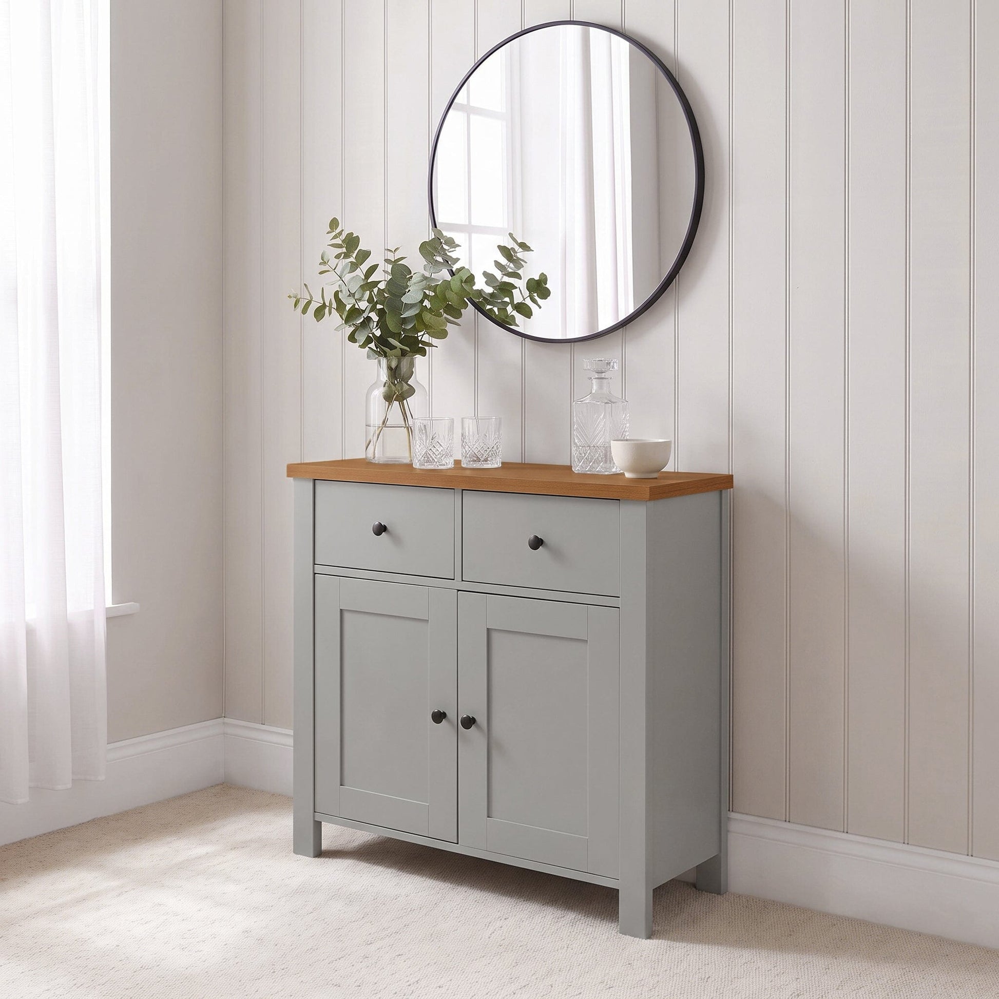 Bampton 2 Door Sideboard - Stone Grey - Laura James 