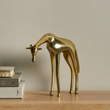Nakuru Resting Metal Giraffe Ornament - Gold