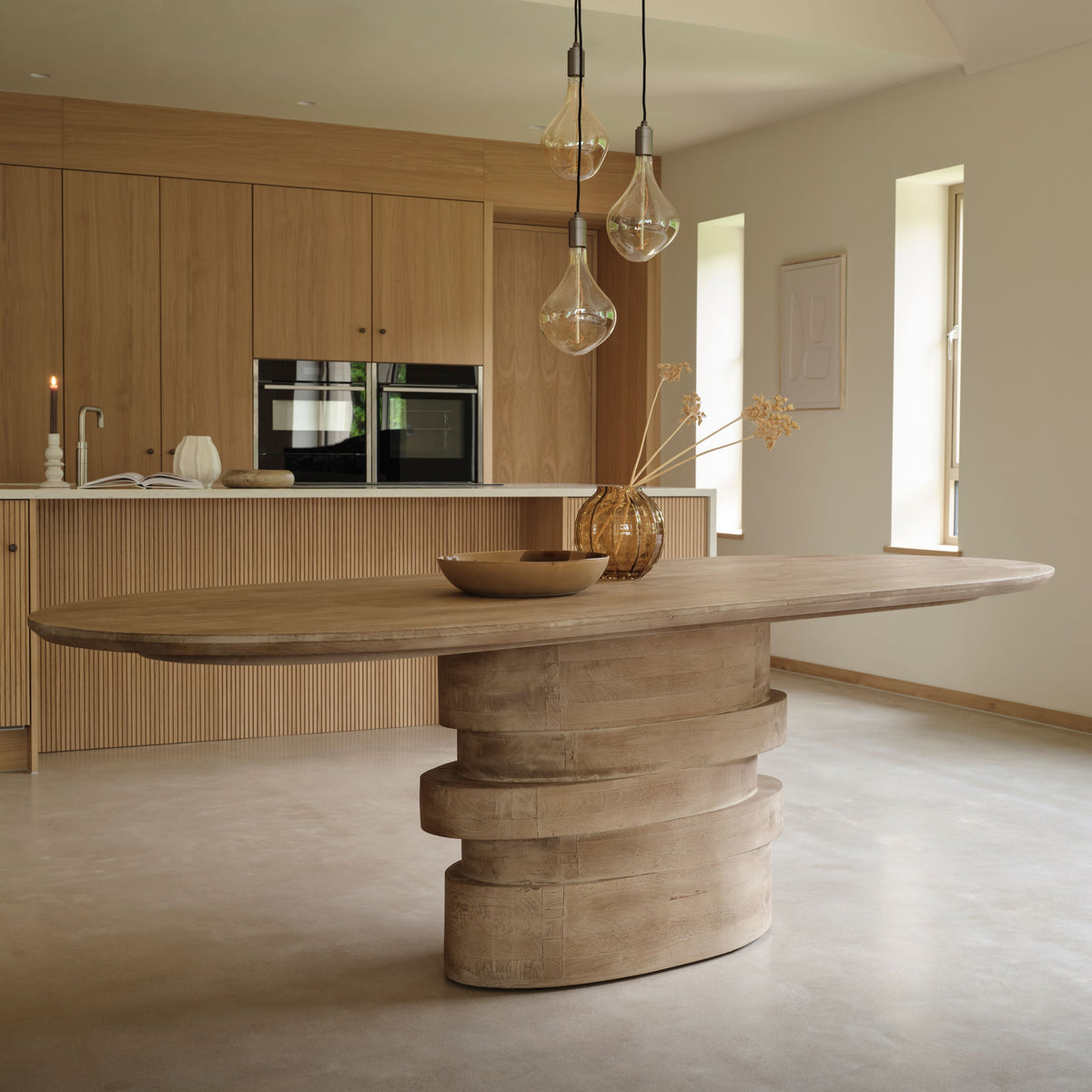 Adam 240cm Almond Brown Oval Dining Table - Laura James 