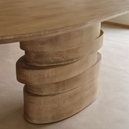 Adam 240cm Almond Brown Oval Dining Table - Laura James 