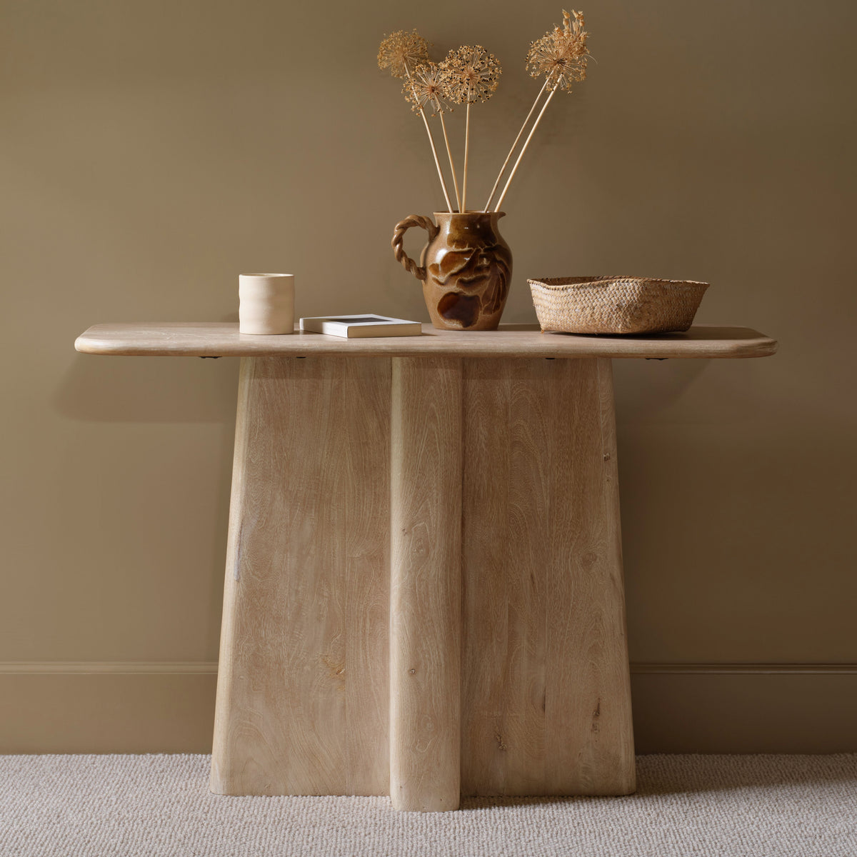 Bastian 110cm Console Table - Limewash - Laura James 