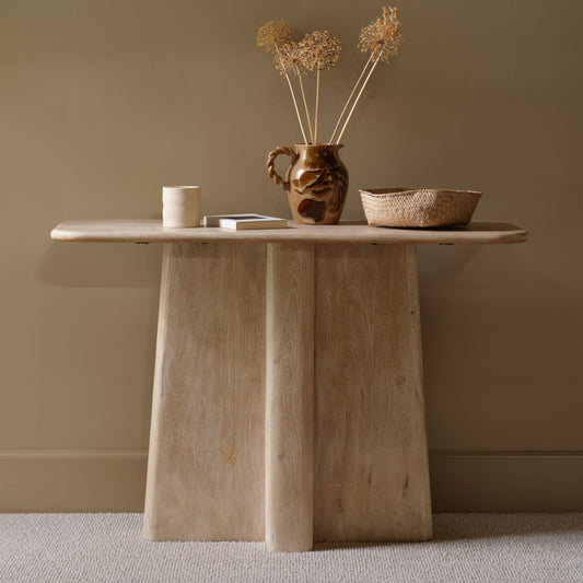 Bastian 110cm Console Table - Limewash - Laura James 