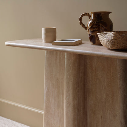Bastian 110cm Console Table - Limewash - Laura James 