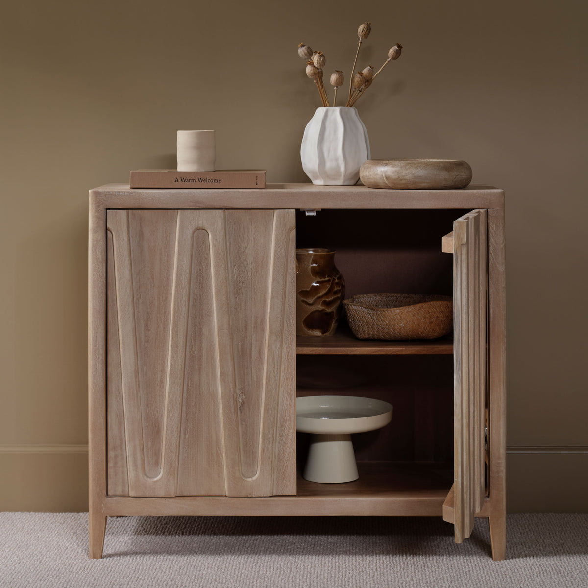 Bastian 2 Door Sideboard - Limewash - Laura James 