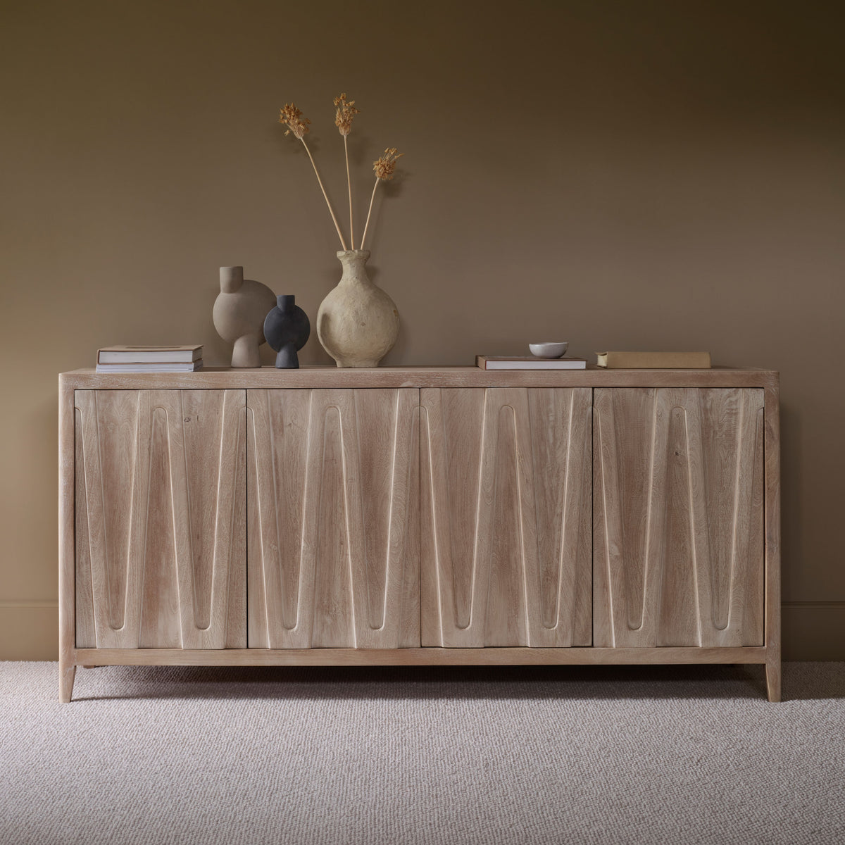 Bastian 4 Door Sideboard - Limewash - Laura James 
