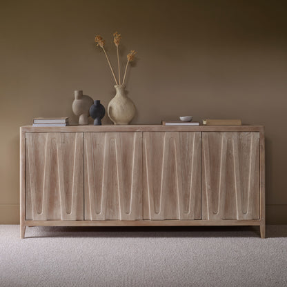 Bastian 4 Door Sideboard - Limewash - Laura James 