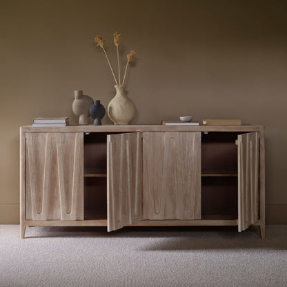 Bastian 4 Door Sideboard - Limewash - Laura James 