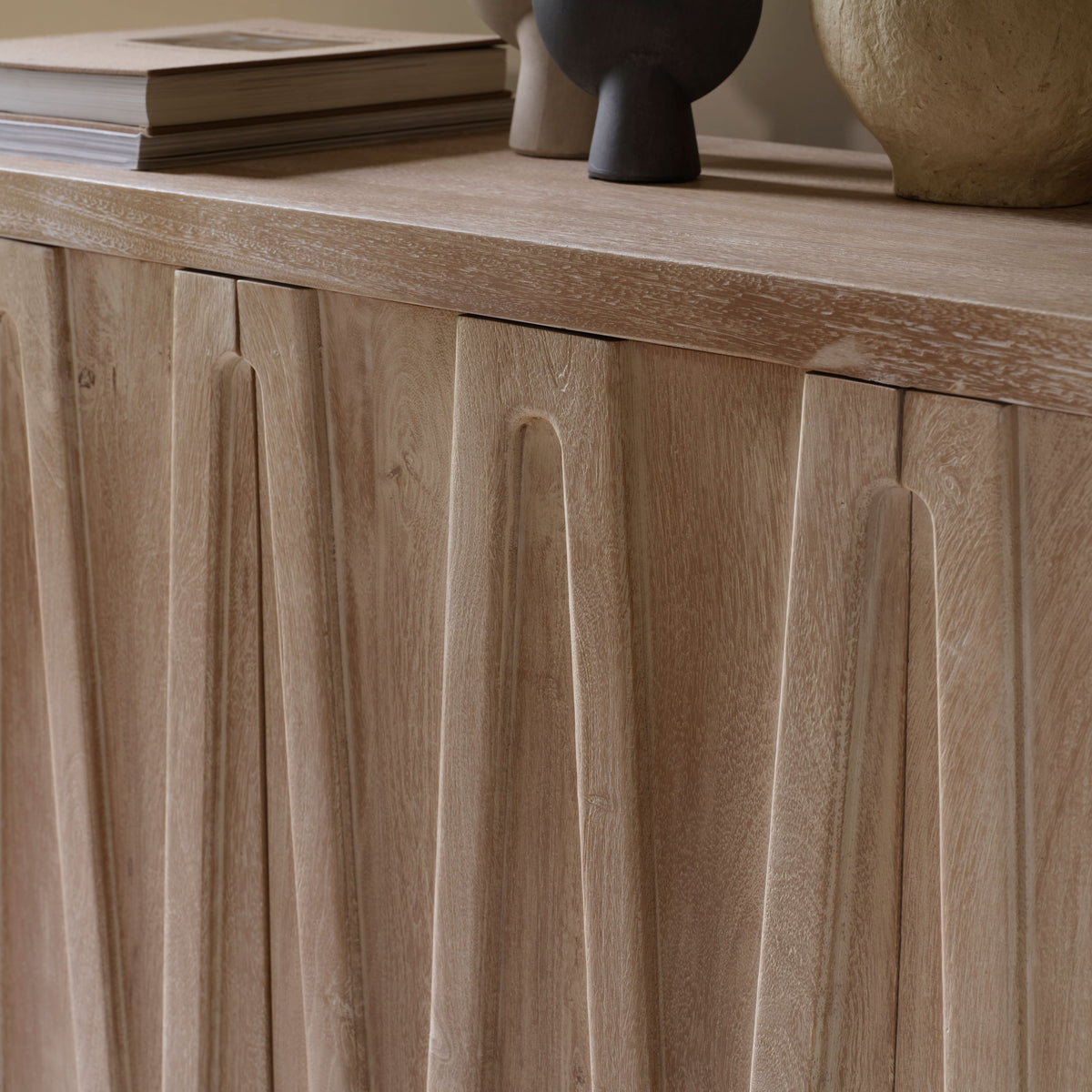 Bastian 4 Door Sideboard - Limewash - Laura James 