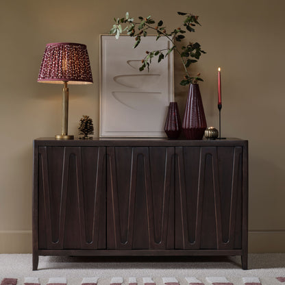Bastian 3 Door Sideboard - Coffee Brown Mango Wood - Laura James 