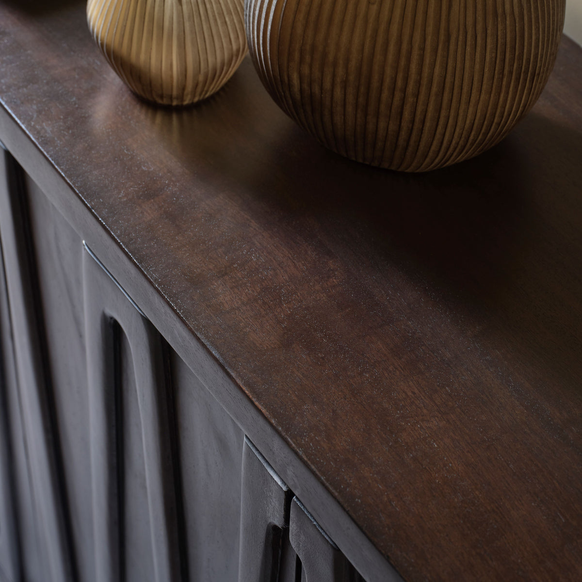 Bastian 4 Door Sideboard - Coffee Brown Mango Wood - Laura James 