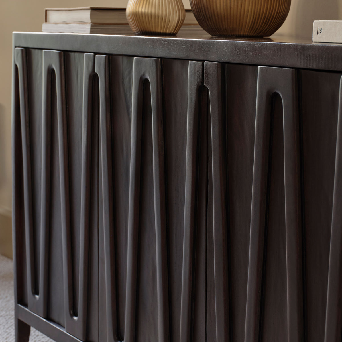 Bastian 4 Door Sideboard - Coffee Brown Mango Wood - Laura James 