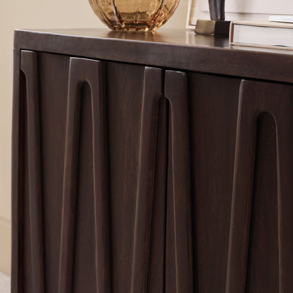 Bastian 2 Door Sideboard - Coffee Brown Mango Wood - Laura James 
