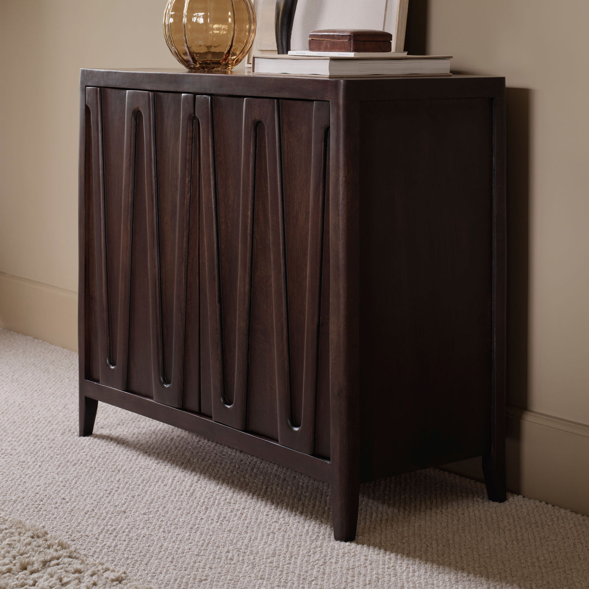 Bastian 2 Door Sideboard - Coffee Brown Mango Wood - Laura James 
