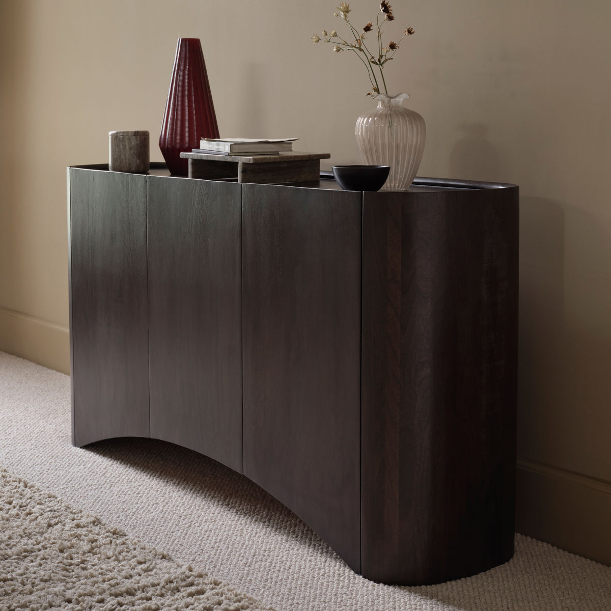 Octavia 3 Door Sideboard - Coffee Brown Mango Wood - Laura James 