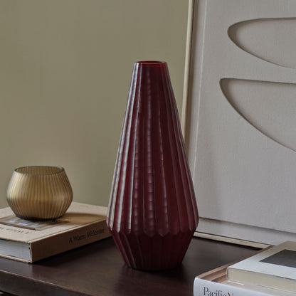 Moura Glass Vase - Set of 2 - Burgundy Red - Laura James 