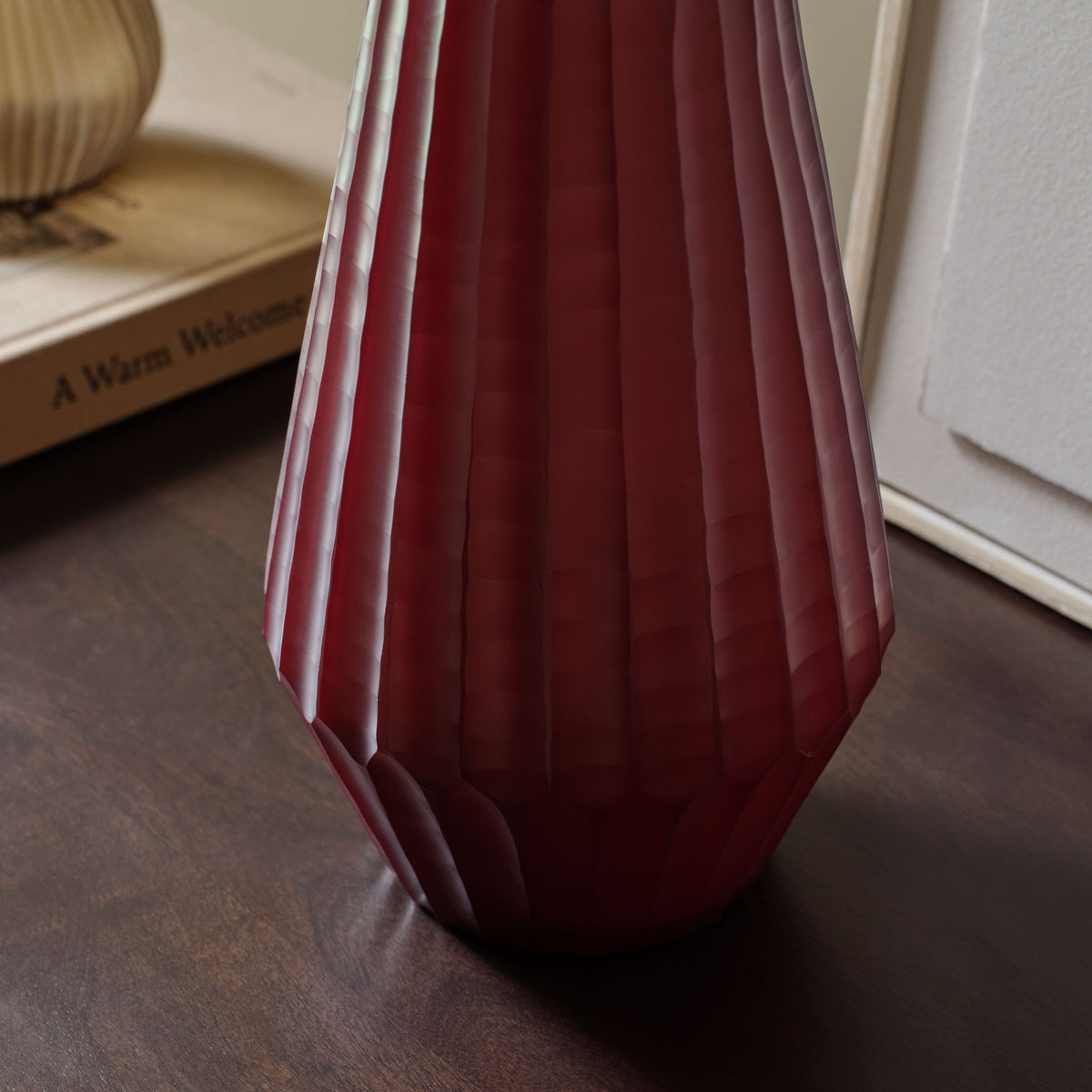 Moura Glass Vase - Set of 2 - Burgundy Red - Laura James 