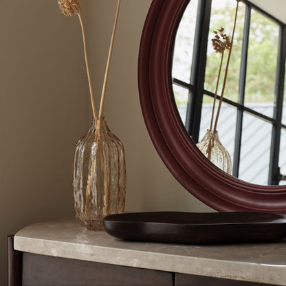 Viola 7 Drawer Tall Boy - Lady Grey Marble & Coffee Brown Mango Wood - Laura James 