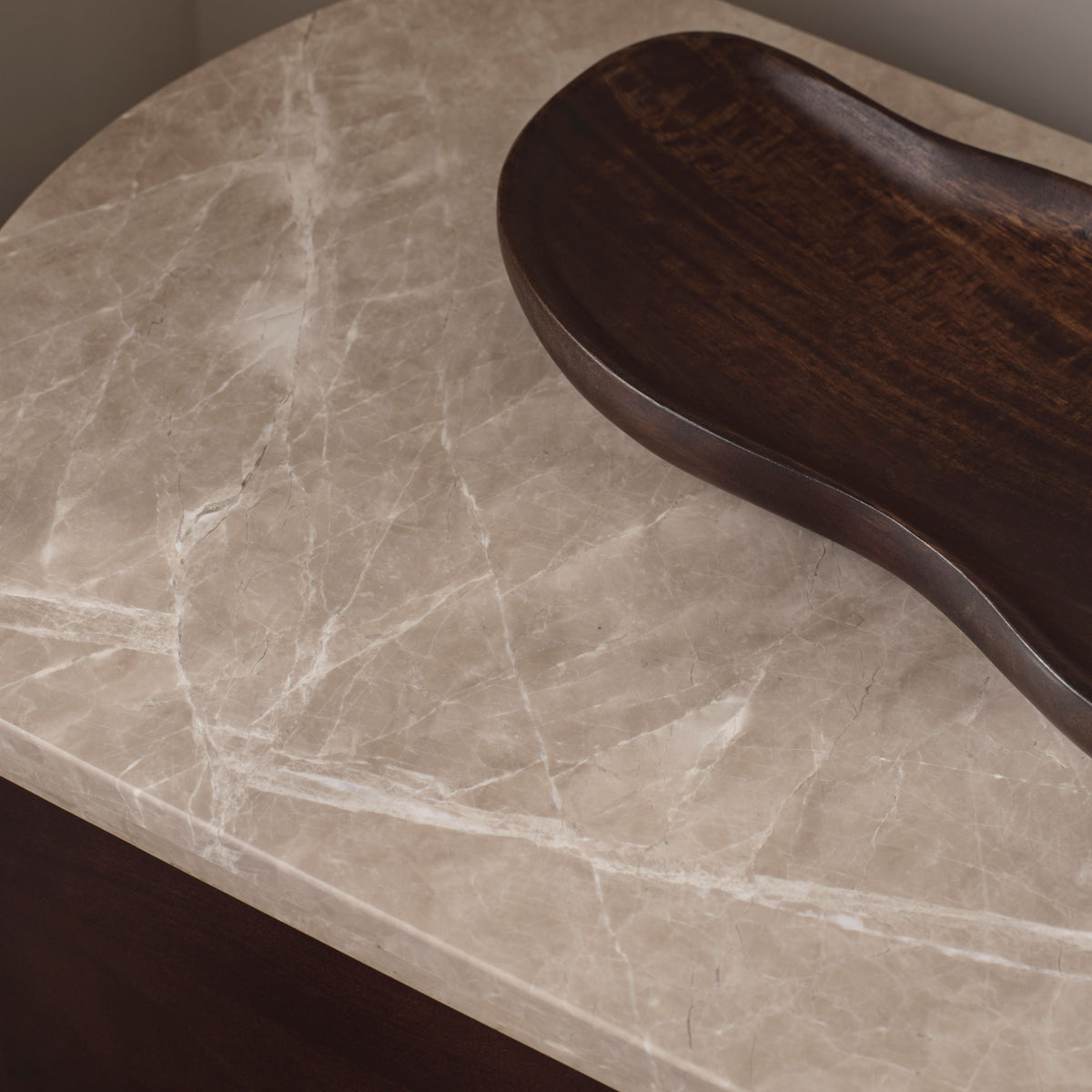 Viola 130cm 6 Drawer Chest of Drawers - Lady Grey Marble & Coffee Brown Mango Wood - Laura James 