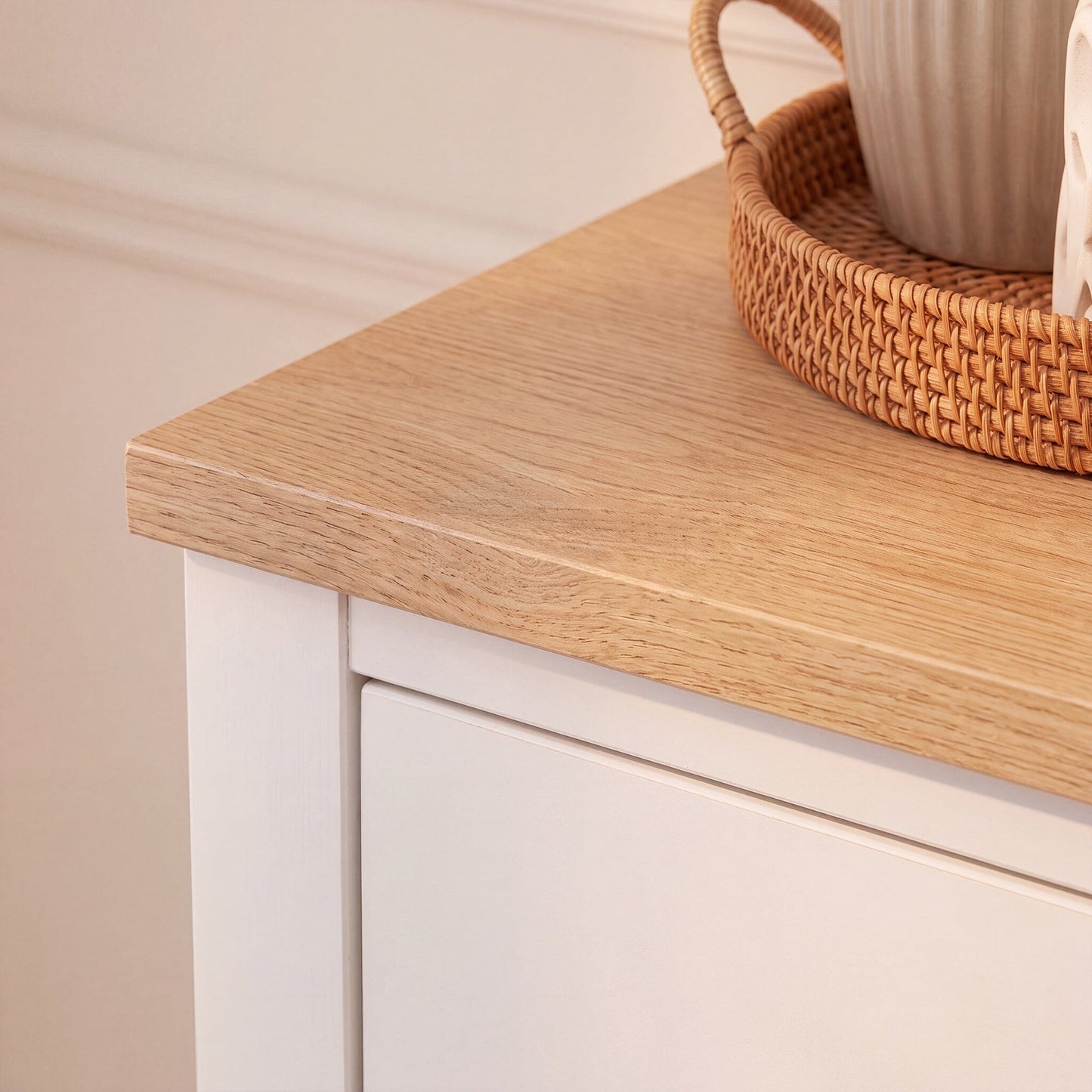 Bampton 5 Drawer Tallboy - Alabaster White - Laura James 