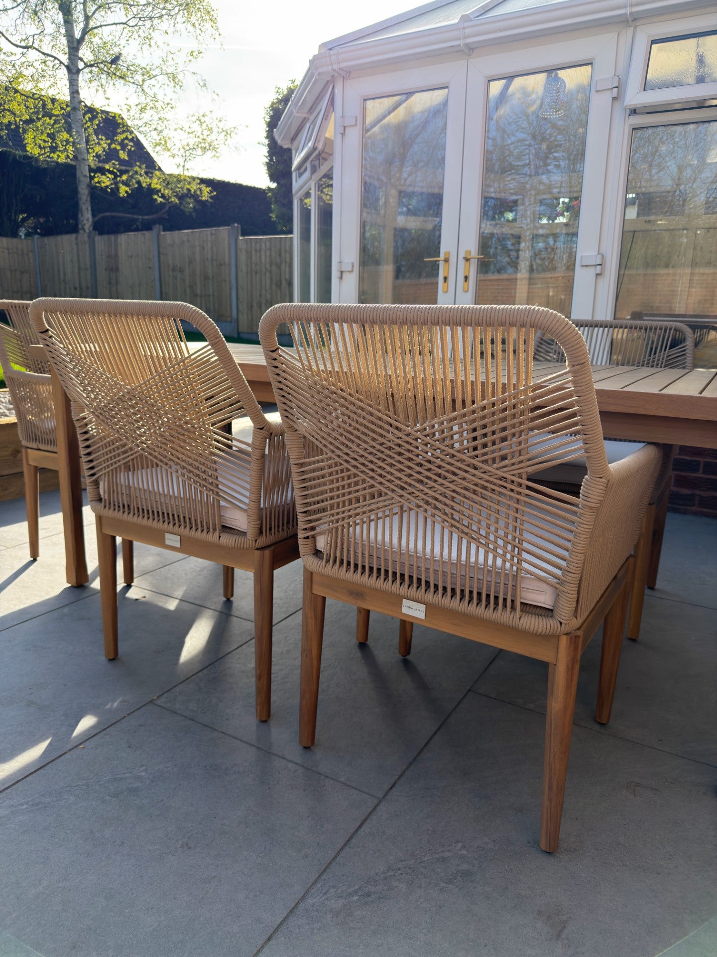 Harlyn 4 Seater Wooden Garden Dining Set with Killian Chairs - 160cm