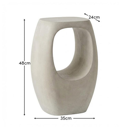 Sohan Concrete Garden Side Table - Sand