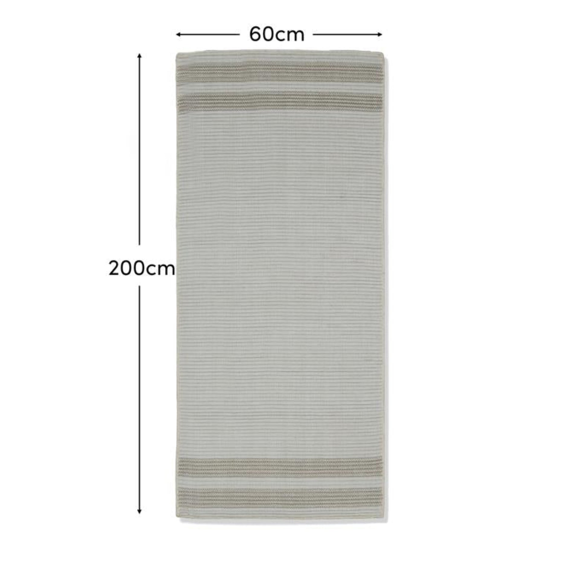 Eluru 200x60cm PET Runner Rug - Off White & Clay - Laura James 