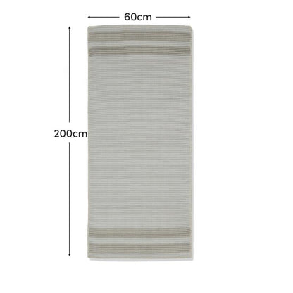 Eluru 200x60cm PET Runner Rug - Off White & Clay - Laura James 