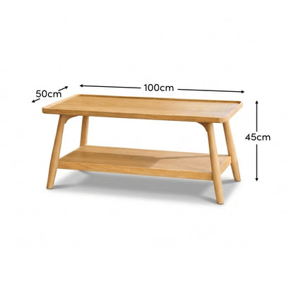 Tilly 100cm Rectangular Coffee Table - Whitewash Oak - Laura James