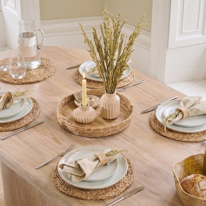 Octavia 220cm Limewash Dining Table Set - 6 Seater - Archer Natural Brown Dining Chairs - Whitewash Legs - Laura James 