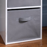 3 Tier White Cube Storage Unit (Grey Baskets) - Laura James