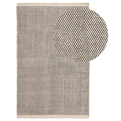 Atcham 300x400cm Wool/Cotton Rug - Black & Natural - Laura James 