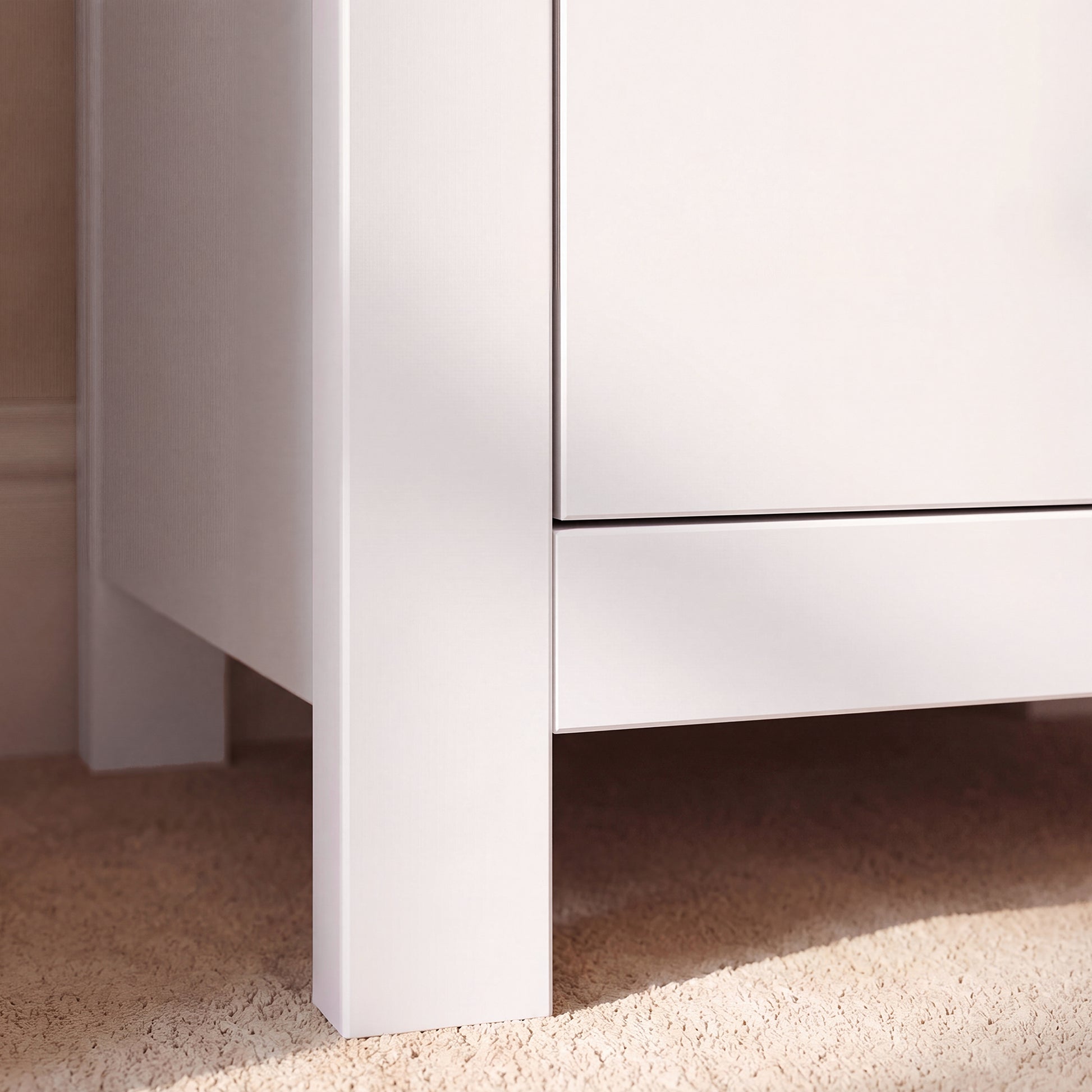 Bampton 3 Drawer Bedside Table - Alabaster White - Laura James 