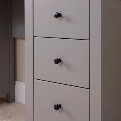 Bampton 3 Drawer Desk - Stone Grey - Laura James 