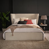 Torin Double Ottoman Bed - Ivory with Jet Black Piping - Laura James 