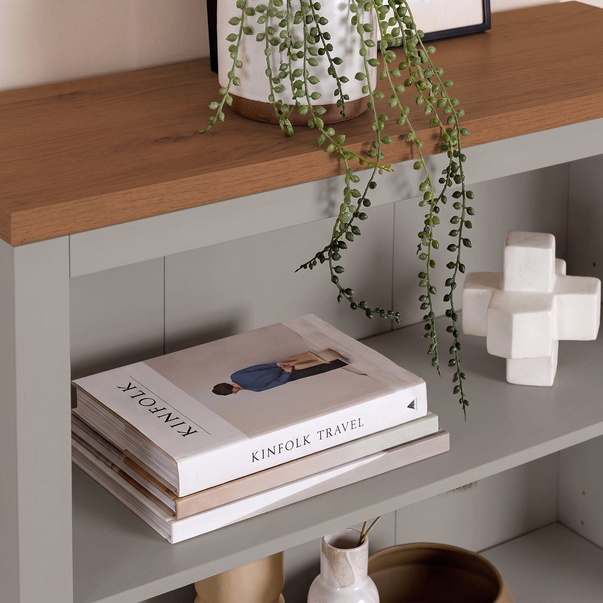 Bampton Stone Grey Tall  Bookcase - Laura James 