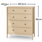 Aubrey 4 Drawer Chest of Drawers - Driftwood
